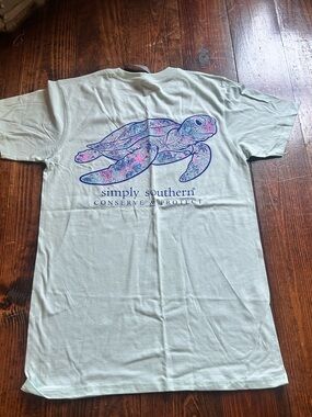 Simply Southern Mint Green Sea Turtle Short Sleeve Tee